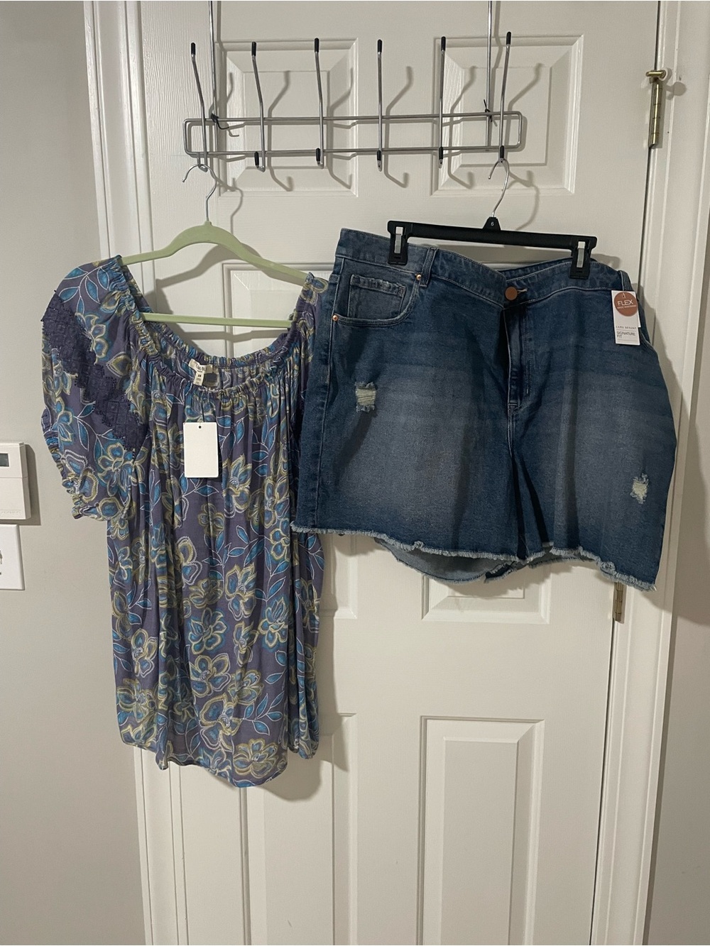Women’s Blue Floral Off-Shoulder Top - Soft Summer Style
